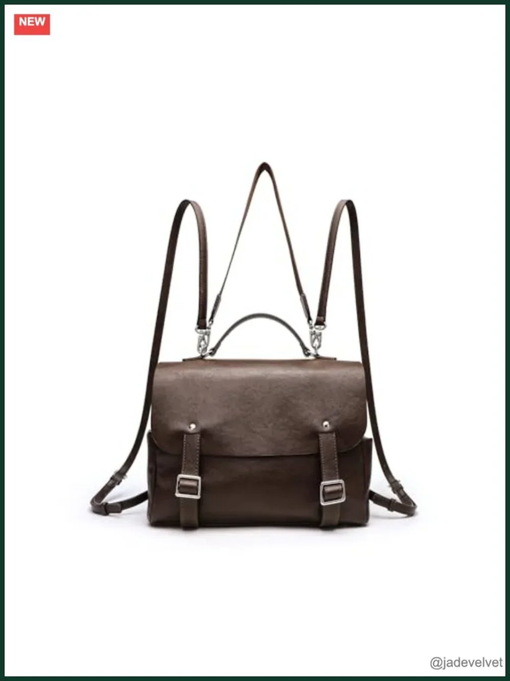 Vintage Faux Leather Convertible Satchel Backpack 3in1